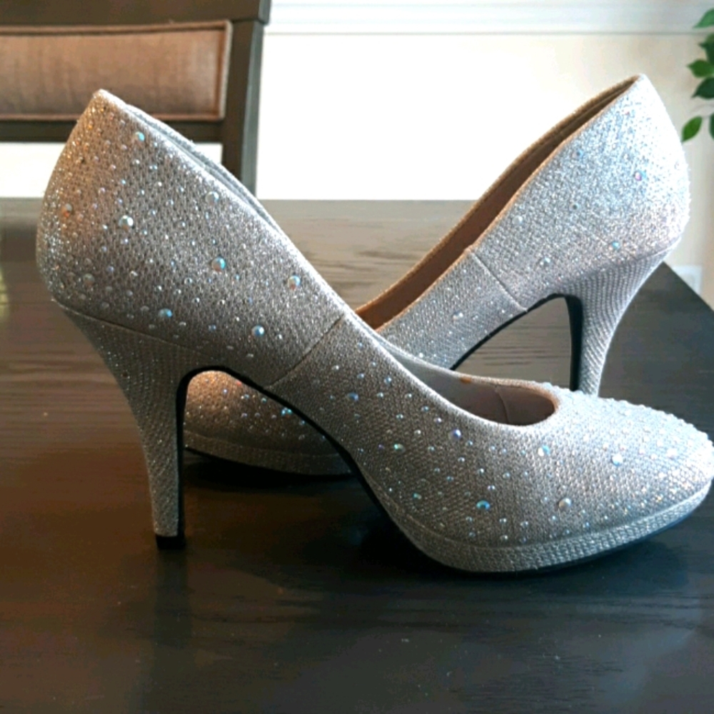 Silver Rhinestone Heels - Picture 9 of 11